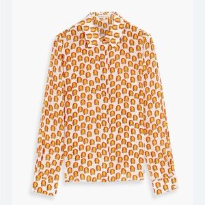 Alice + Olivia Willa rainbow blouse Top Silk Blend Size XL